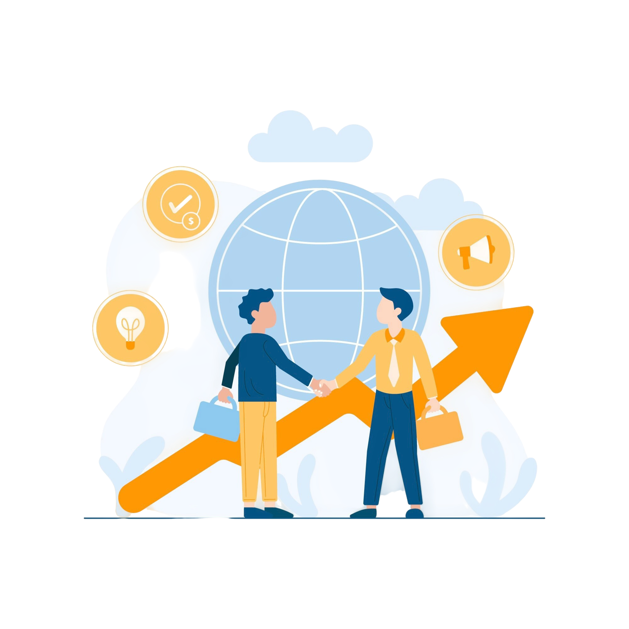 Global growth partnership illustration